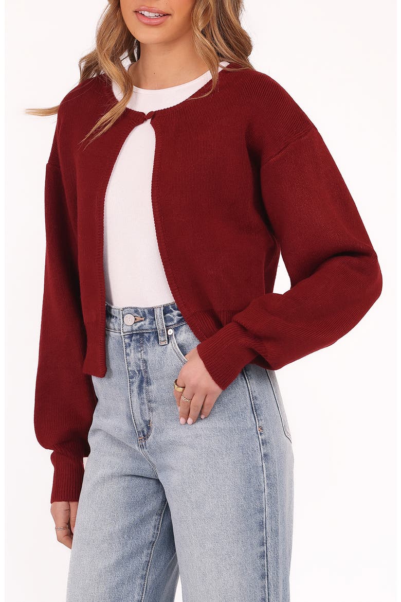 Ripley One-Button Cardigan, Alternate, color, BERRY
