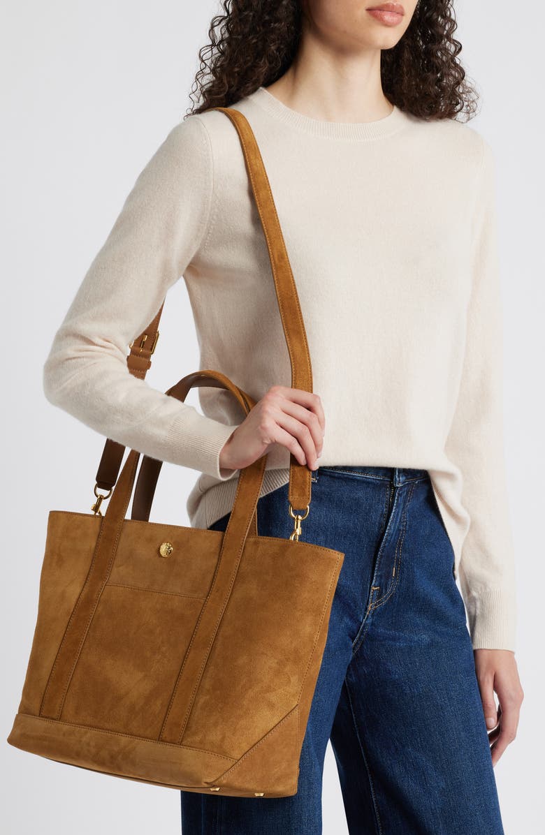 Veronica Beard Goody Grand Suede Tote Bag, Alternate, color,