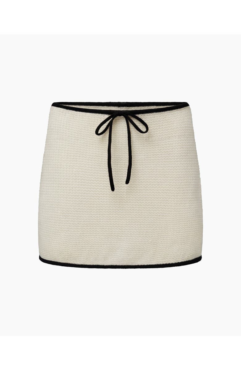 Onia Knit Linen Mini Skirt, Alternate, color, Egret/Black