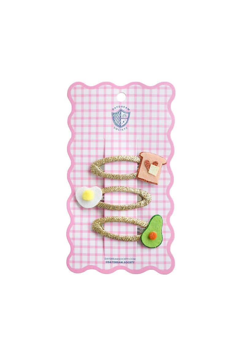Avocado Toast Hair Clip Set, Main, color, Assorted Pre-Pack