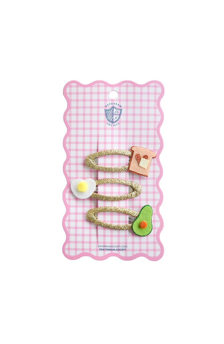 Daydream Society Avocado Toast Hair Clip Set, Main, color, Assorted Pre-Pack