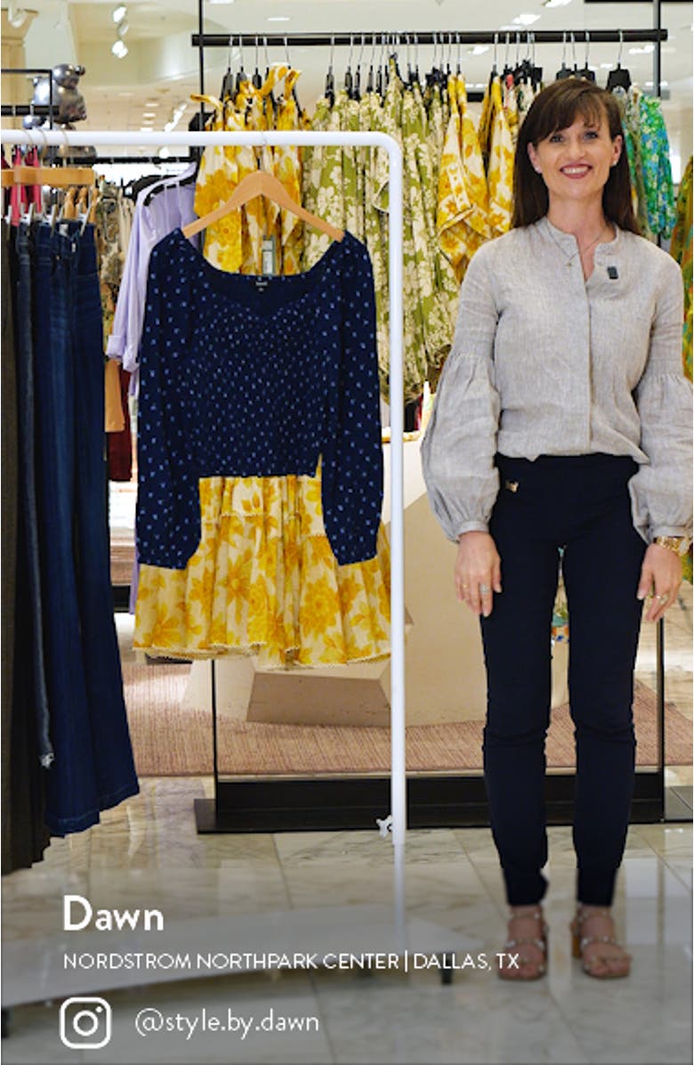 Lucille Balloon Sleeve Smocked Top, sales video thumbnail