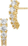 SAVVY CIE JEWELS Cubic Zirconia Arched Stud Earrings