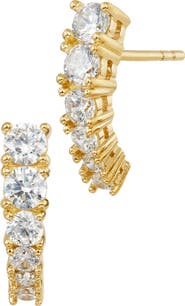 SAVVY CIE JEWELS Cubic Zirconia Arched Stud Earrings