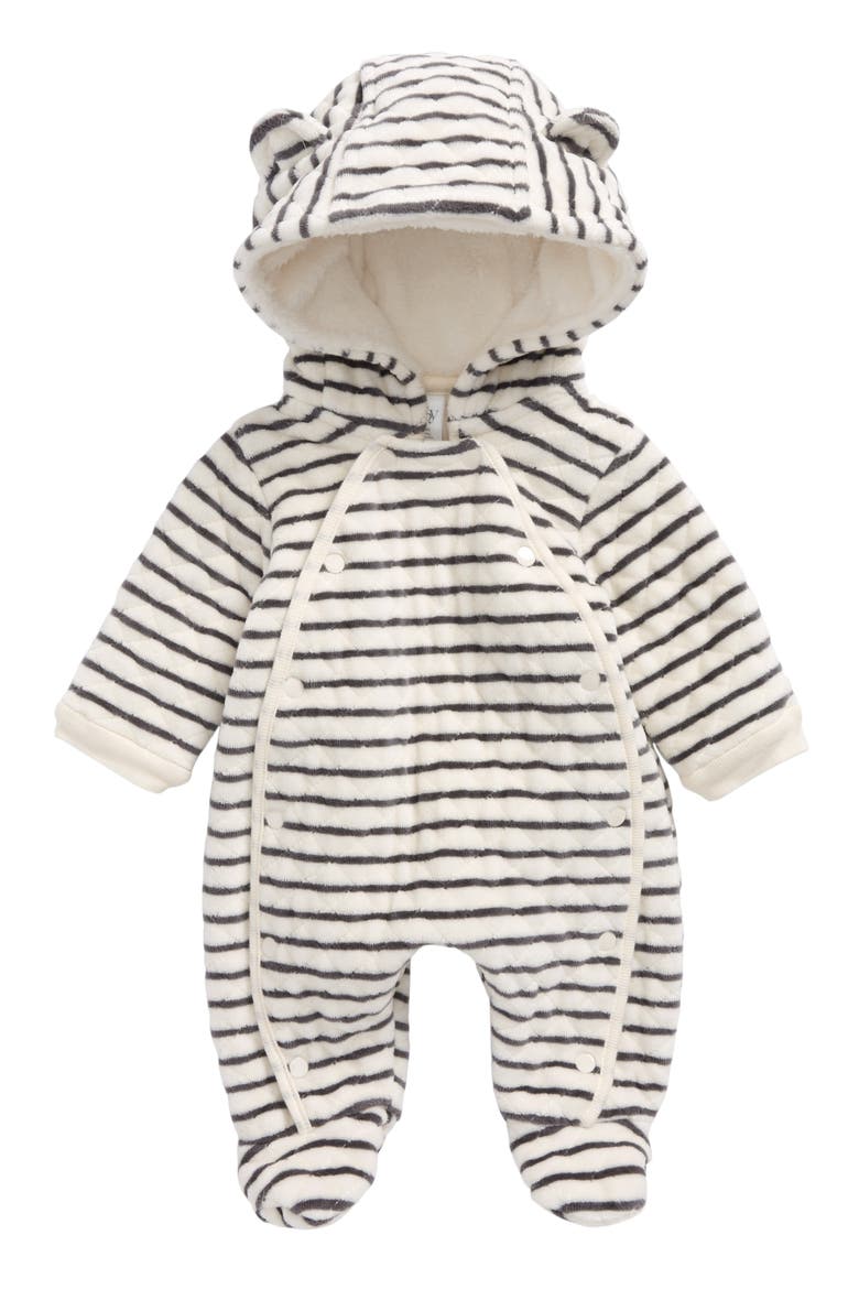 Hooded Bunting, Main, color, IVORY EGRET- GREY STRIPE