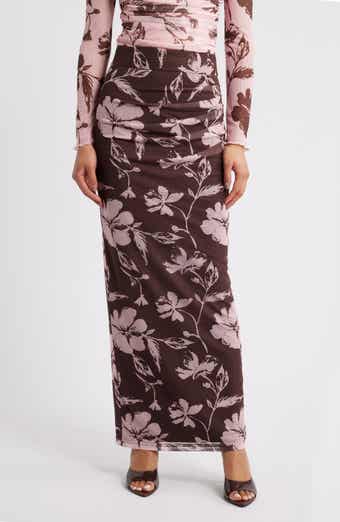 Petal & Pup Navida Ruched Mesh Midi Skirt