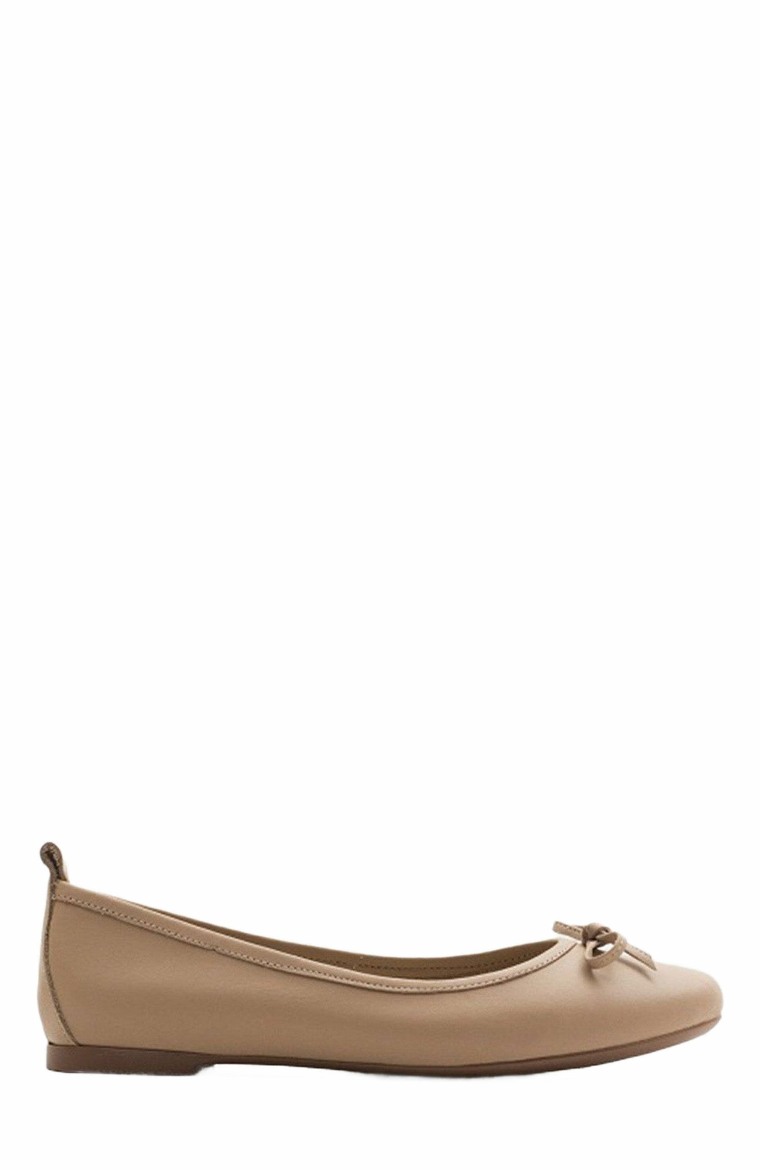 Florence Leather Ballerina Flats, Main, color, Cream Beige Leather