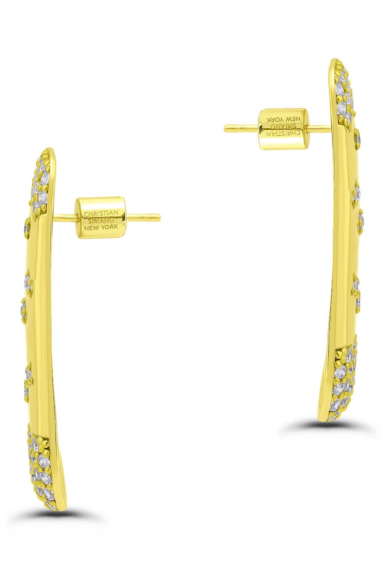 Cubic Zirconia Sprinkle Triangle Stud Earrings, Alternate, color, GOLD