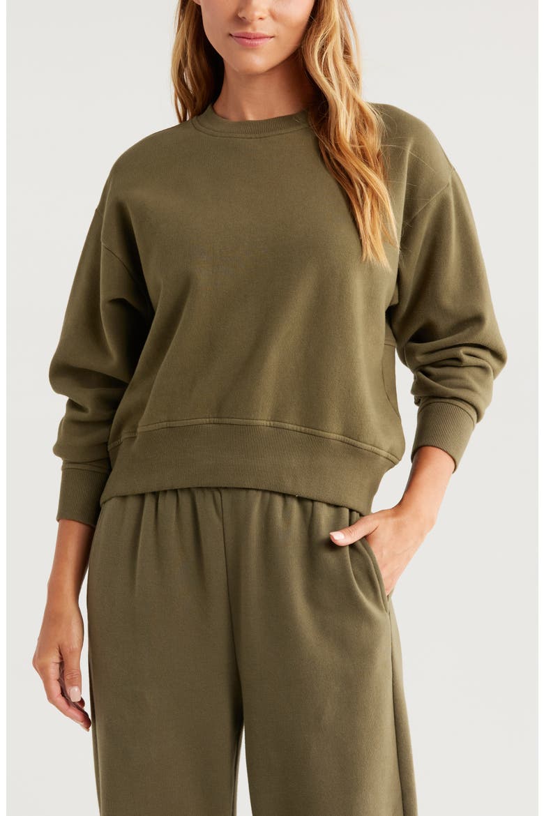 Cloud Fleece Sweatshirt, Main, color, OLIVE NIGHT
