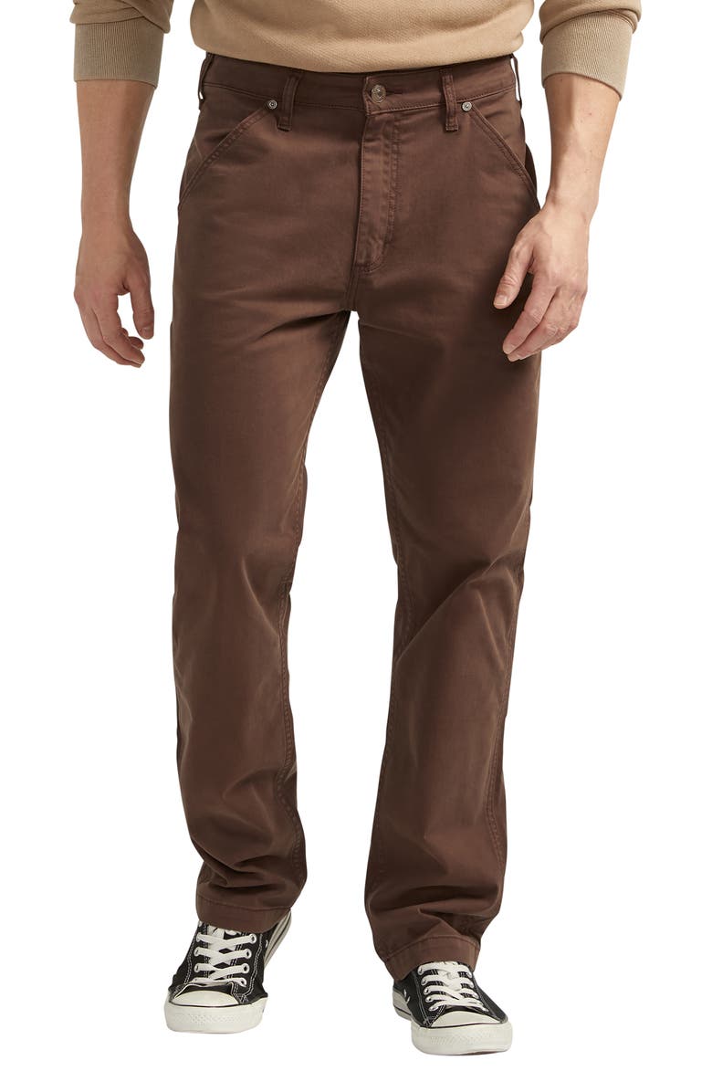 Silver Jeans Co. Relaxed Fit Twill Painter Pants, Main, color, Coffee