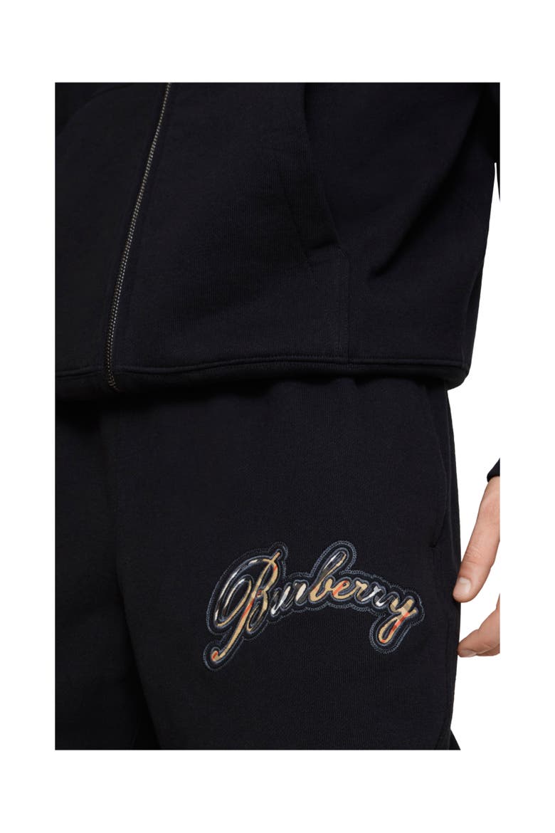 Gradient Check Cotton Jogging Pants, Alternate, color, Black