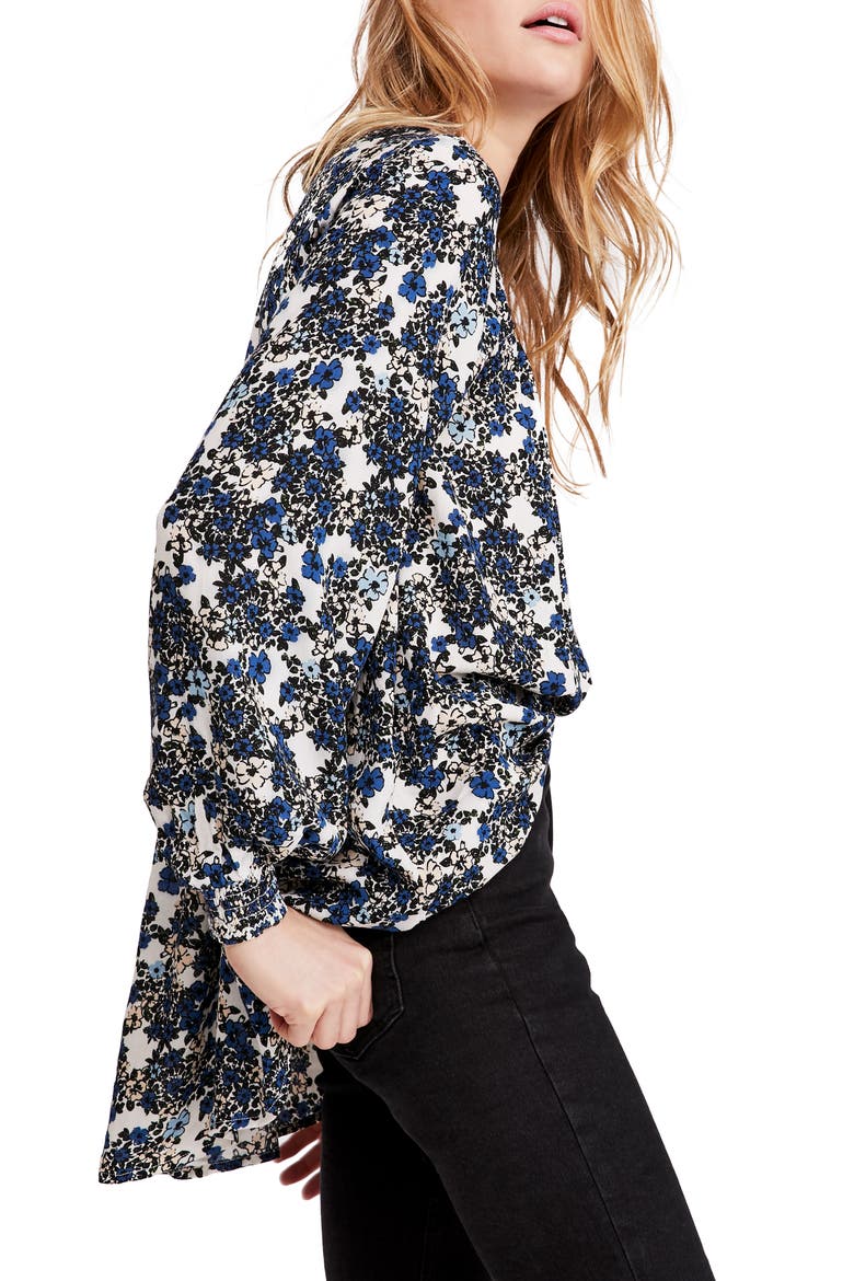 Flowers in Her Hair Smock Detail Tunic Top, Alternate, color, CREAM COMBO