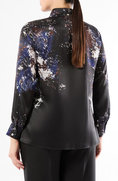 Marina Rinaldi Print Silk Shirt In Black