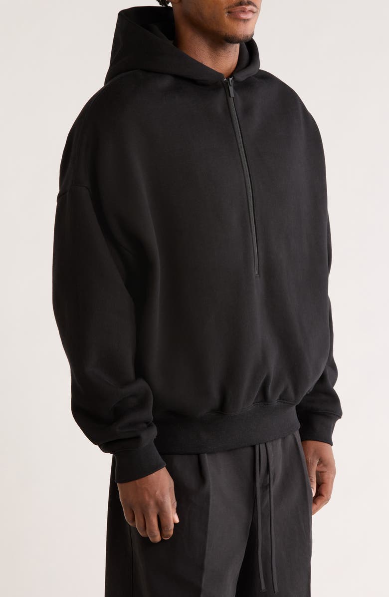 Fear of God Essentials Property Lounge Half Zip Hoodie, Alternate, color, Black