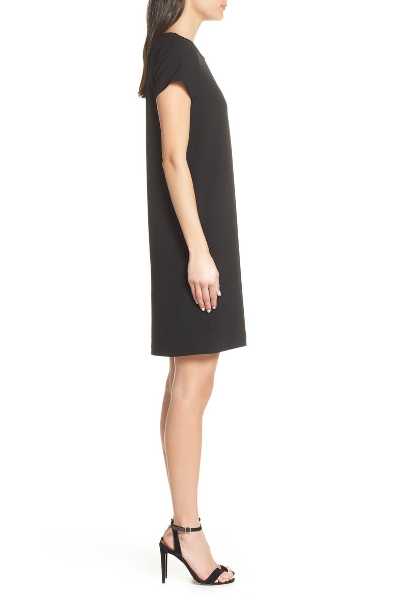 Crepe Shift Dress, Alternate, color, BLACK