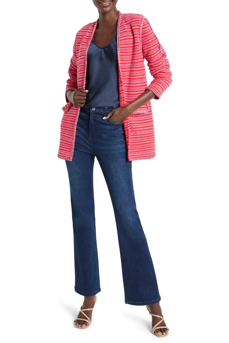 Heat Clash Cardigan, Alternate, color, HAUTE RED