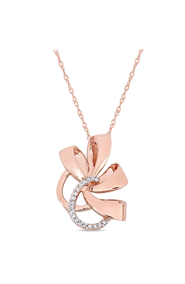 Julianna B. Diamond Swirl Necklace 10k Rose Gold, Main, color,