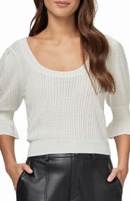 PAIGE Magnolia Pointelle Scoop Neck Sweater