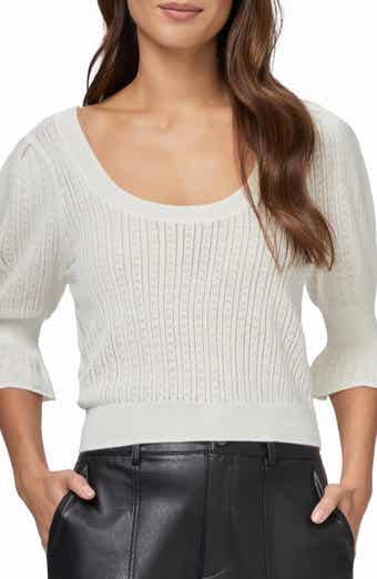 PAIGE Magnolia Pointelle Scoop Neck Sweater