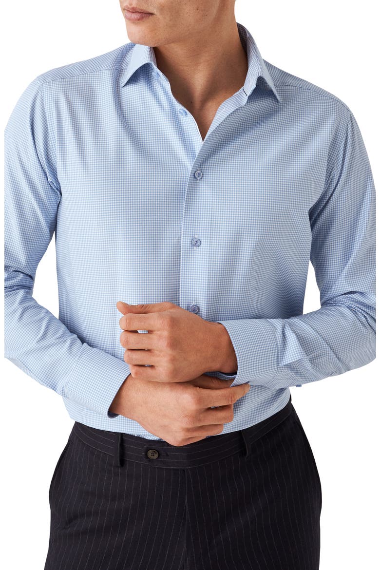 Contemporary Fit Textured Stretch Dress Shirt, Main, color, LT/ PASTEL BLUE