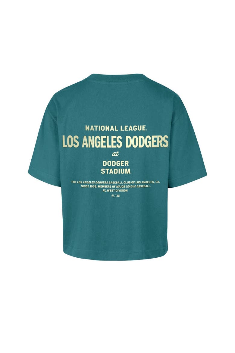 Women's '47  Teal Los Angeles Dodgers Contemporary Basics Leon City T-Shirt, Alternate, color, Teal