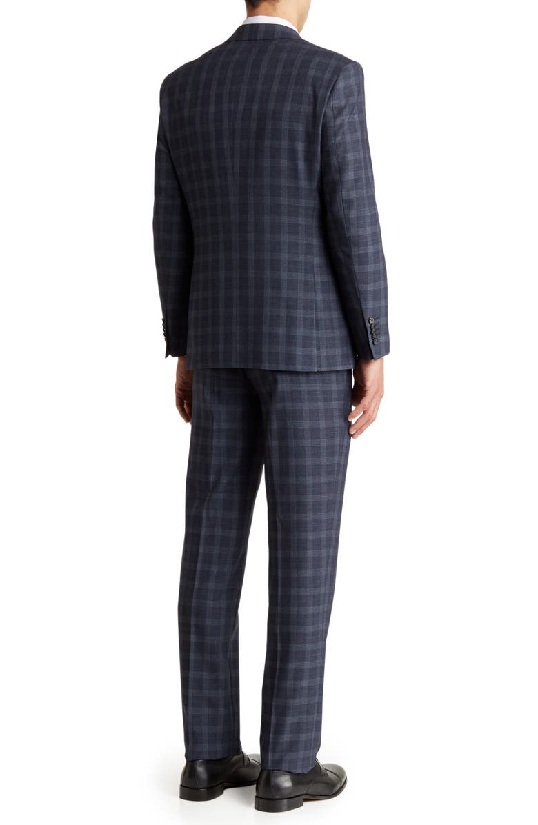 English Laundry Plaid Two Button Notch Lapel Suit, Alternate, color, Blue