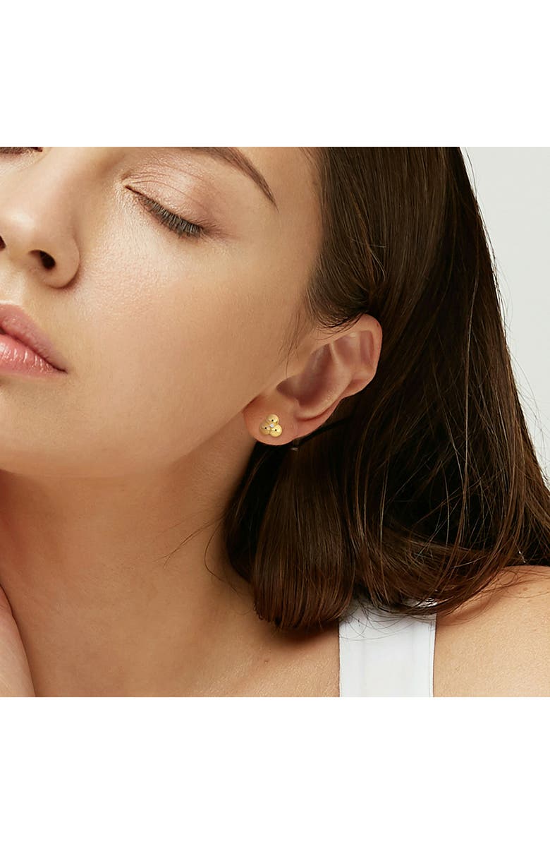 DELMAR Three-Bead Diamond Stud Earrings - 0.02ct., Alternate, color, 