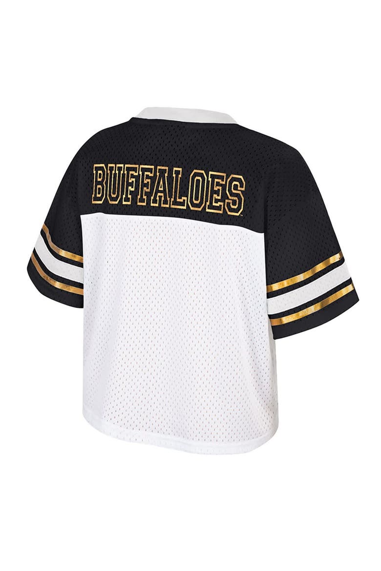 Women's Colosseum  White Colorado Buffaloes Treasure Cropped Football Jersey, Alternate, color, White