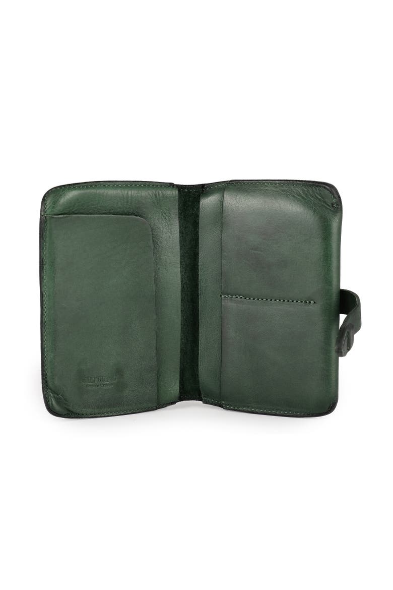 Leeds Genuine Leather Bifold Passport Holder, Alternate, color, Kale