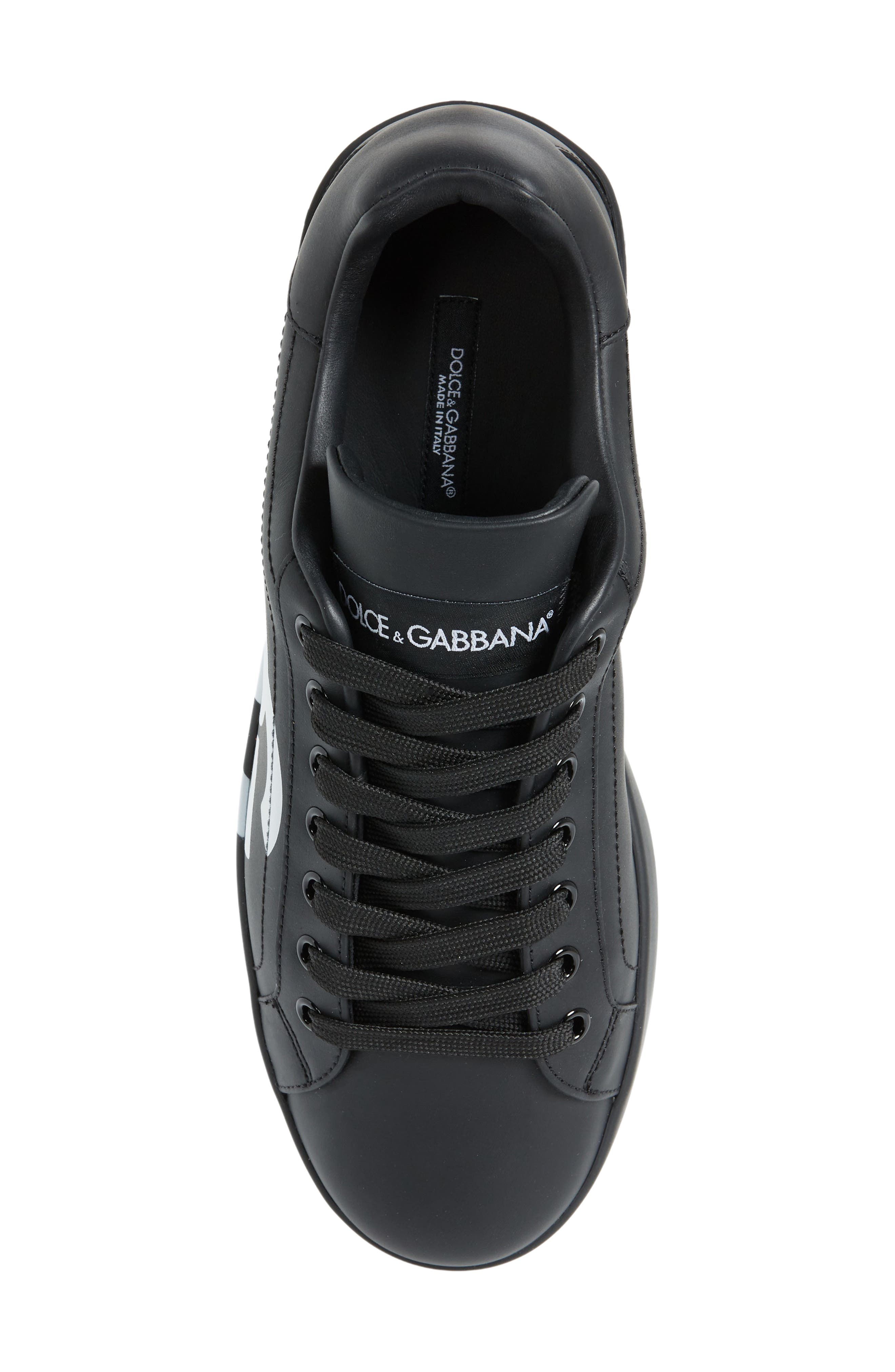 Dolce&Gabbana Portofino Sneaker, Alternate, color, Black/ Black