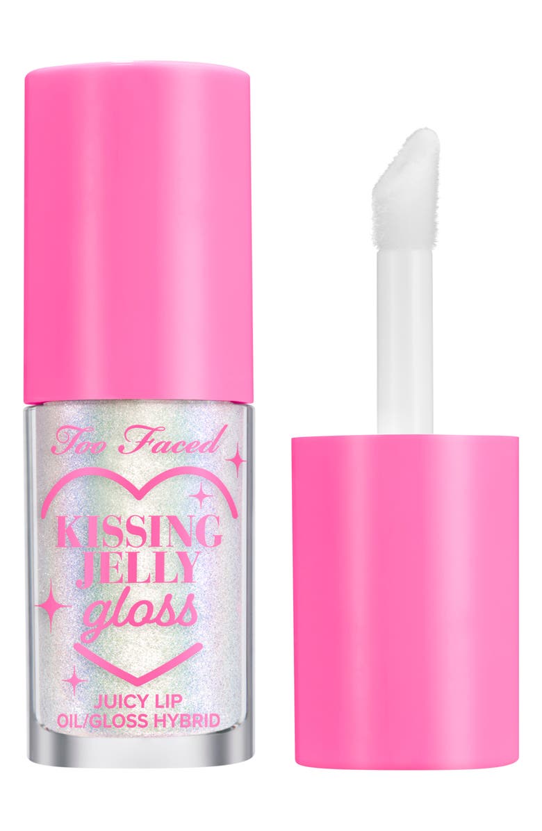 Too Faced Kissing Jelly Lip Oil Gloss, Main, color, Strawberry Frosting