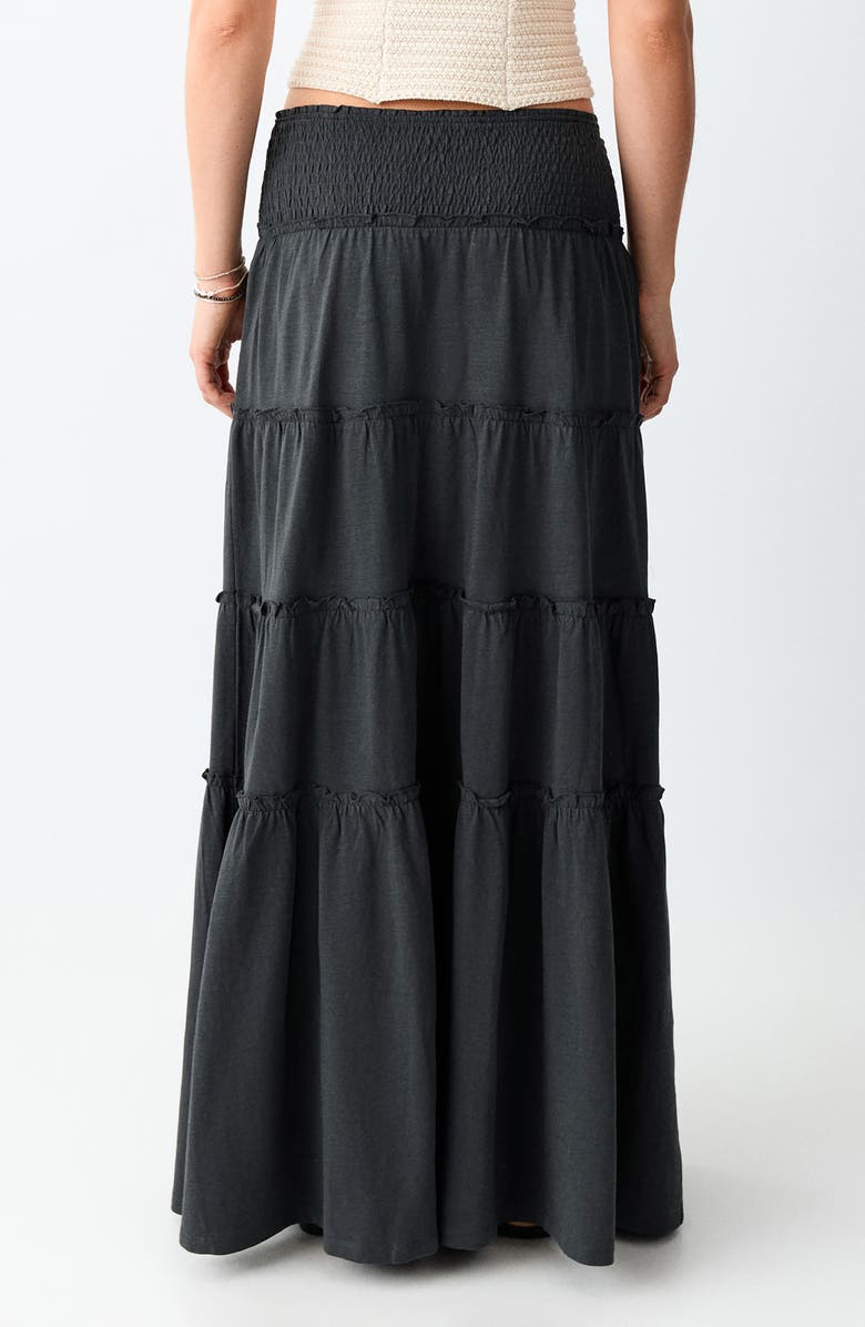 MANGO TEEN Smocked Ruffle Maxi Skirt, Alternate, color,