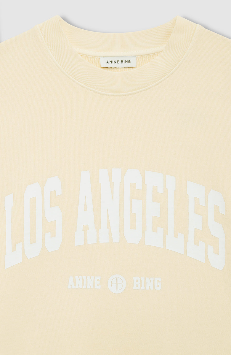 ANINE BING Miles Los Angeles University Sweatshirt, Alternate, color, Butter Yellow