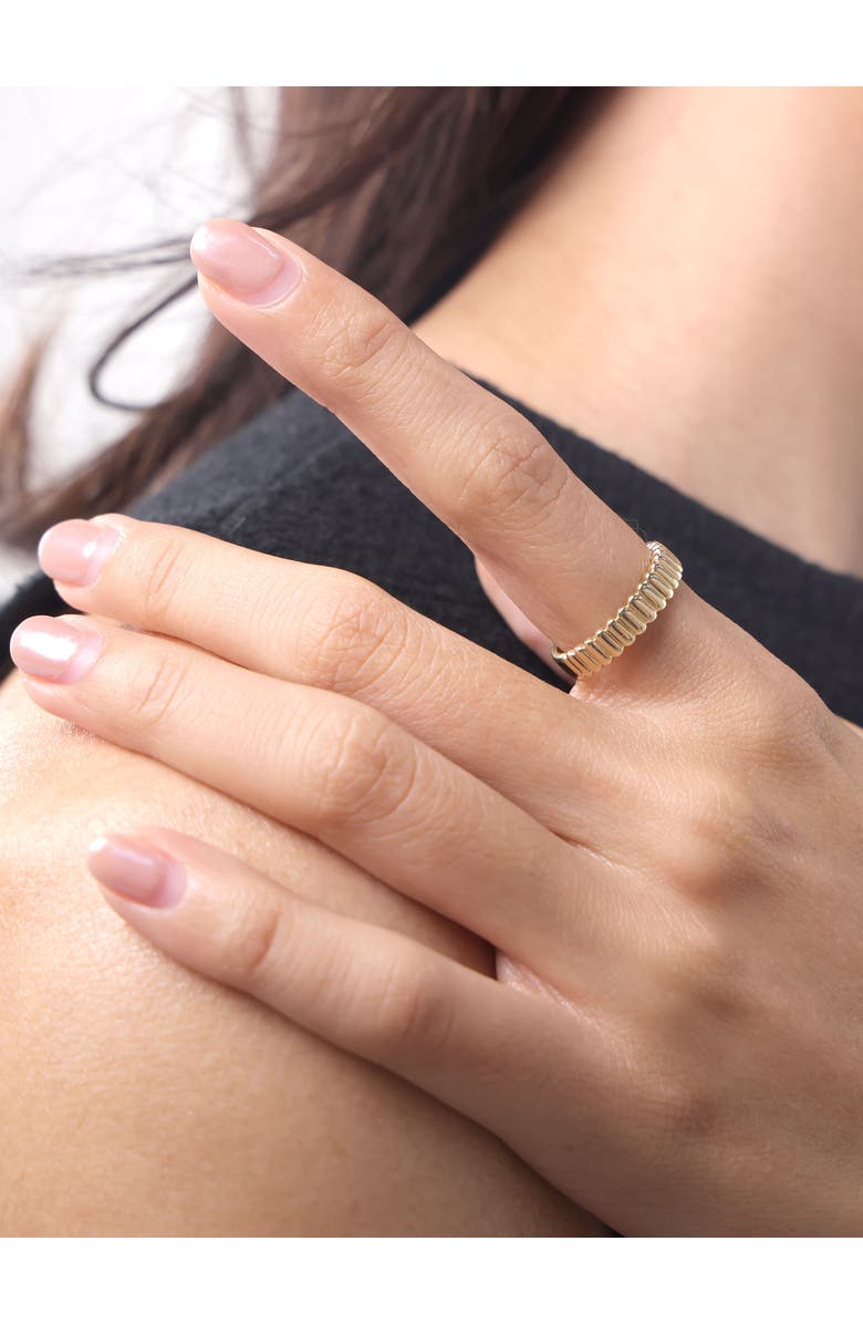 DEVATA Ribbed Band Ring in 14K Gold, 5mm, Alternate, color, Yellow Gold
