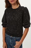 Michael Stars Deanna Sequin Embellished Balloon Sleeve Crewneck Sweater