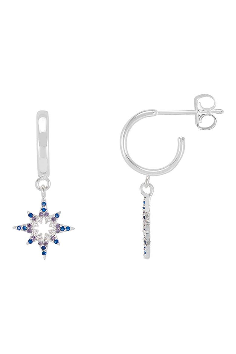 Mixed North Star Hoop Earrings, Main, color, SILVER