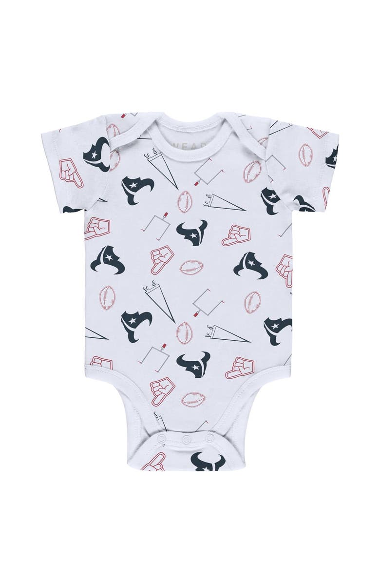 WEAR by Erin Andrews Newborn & Infant WEAR by Erin Andrews Gray/Navy/White Houston Texans Three-Piece Turn Me Around Bodysuits & Pant Set, Alternate, color, 