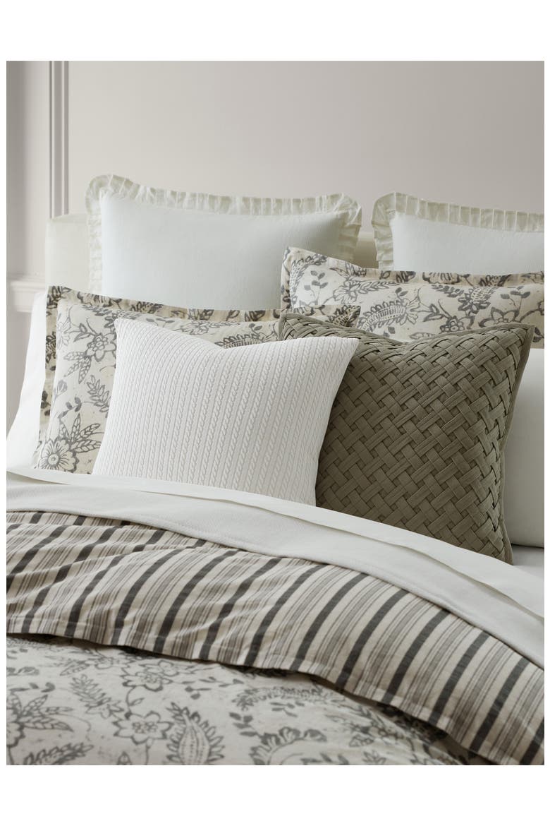 Sara Paisley & Stripe Reversible Cotton Duvet Cover & Sham Set, Alternate, color, GREY