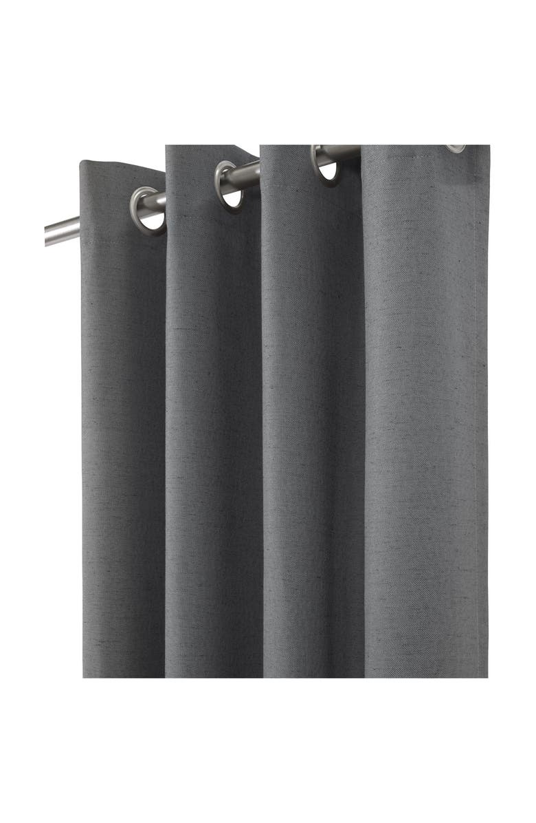 Outdoor Decor by Commonwealth Set of 2 Noise Reducing Indoor Curtain Panels, Alternate, color, Dark Grey