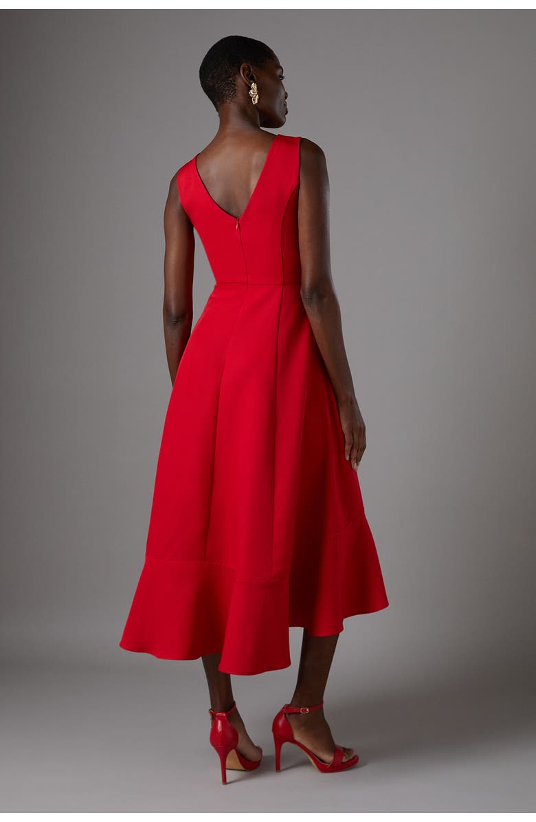 Coast Waterfall Crepe Midi Dress, Alternate, color, Red