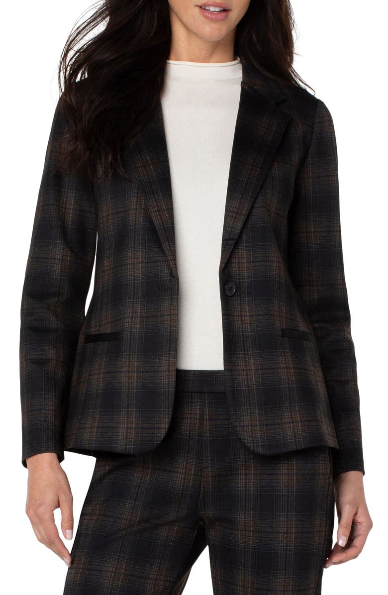 Liverpool Los Angeles Plaid Fitted Blazer, Main, color,
