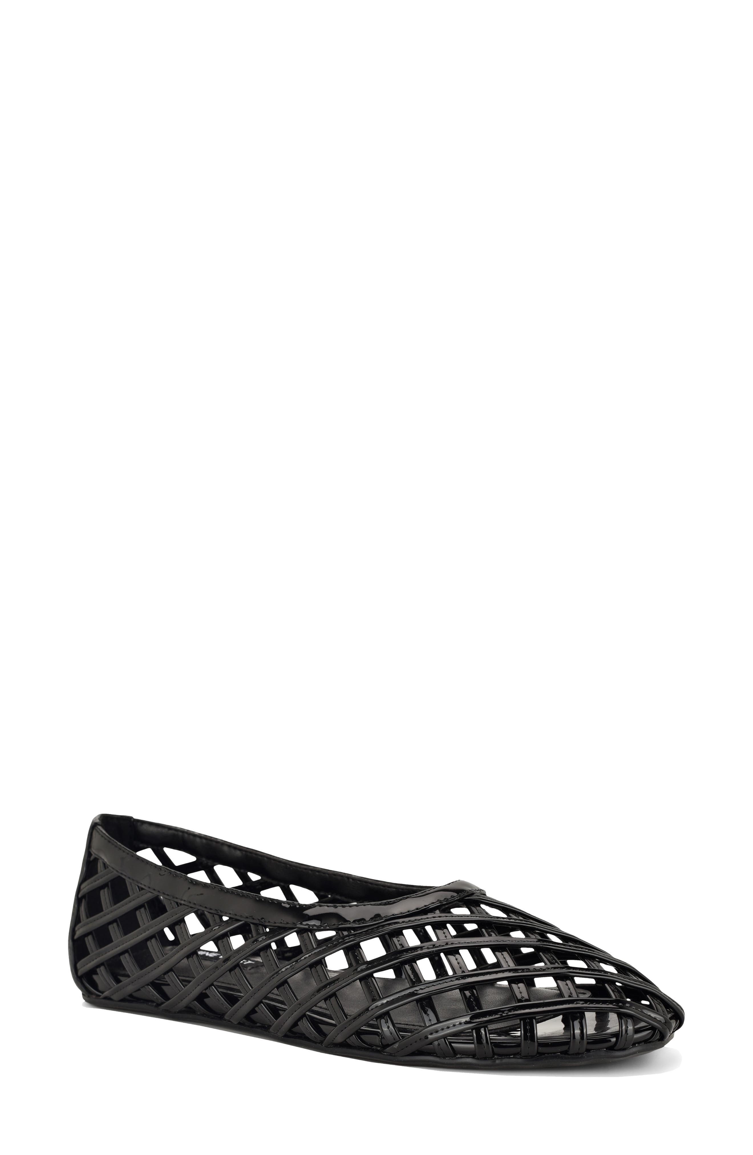 Nine West Dippy Woven Flat, Main, color, Black