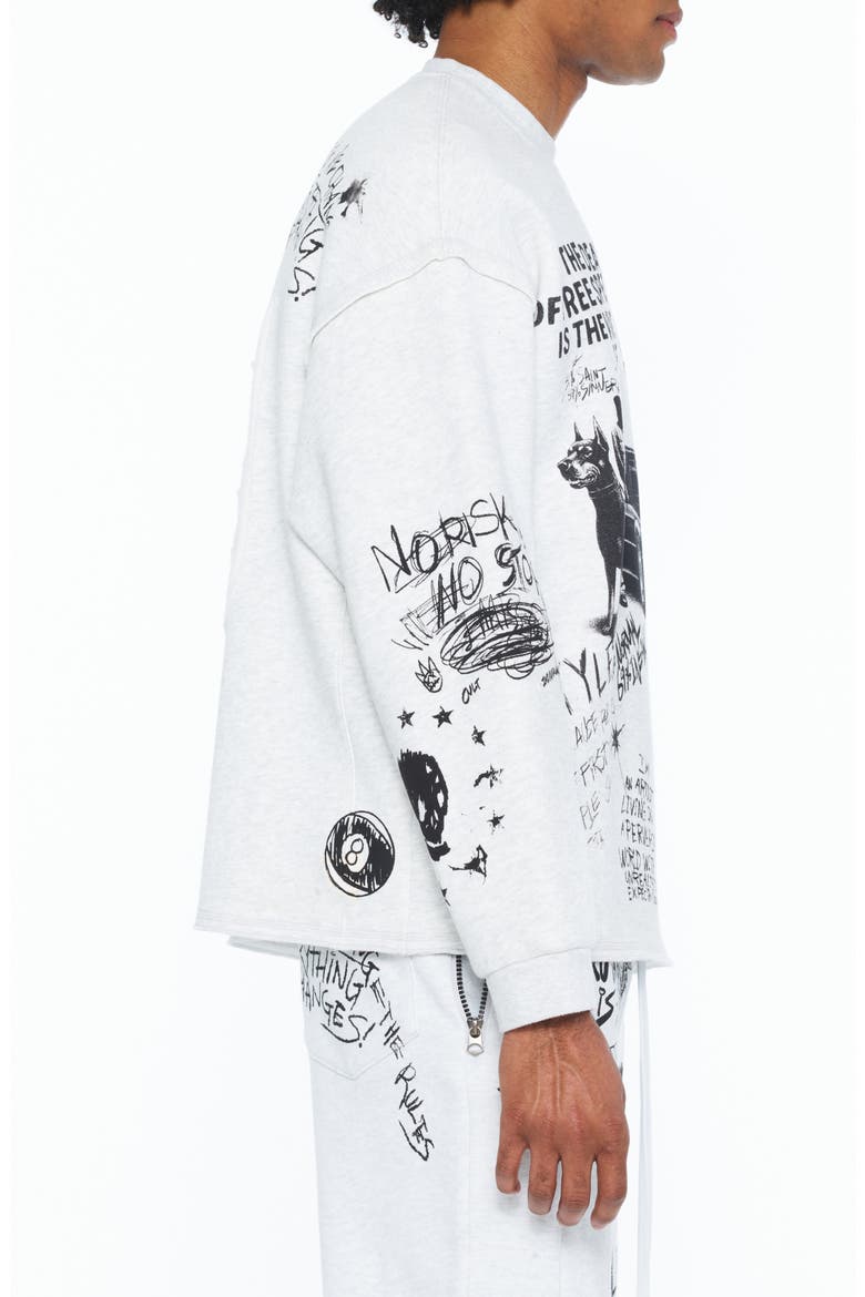 Graphic Cotton French Terry Sweatshirt, Alternate, color, HEATHER GREY