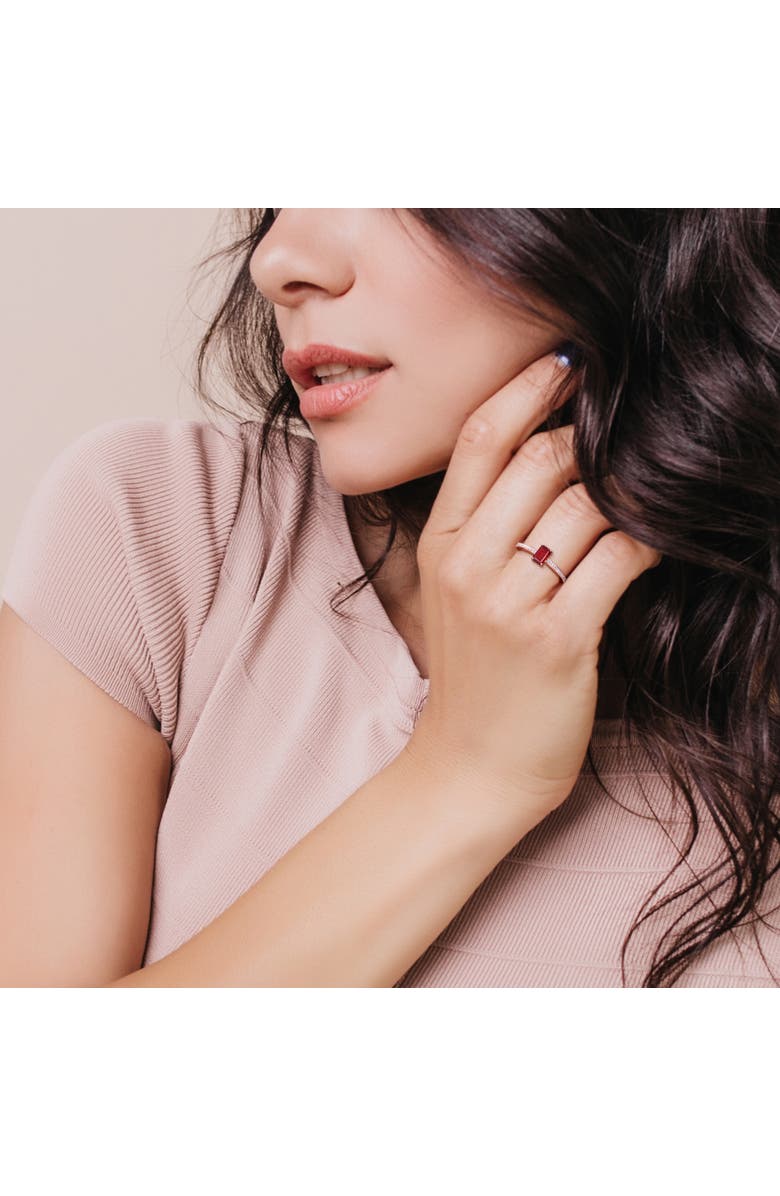 Julianna B. Gemstone & Diamond Promise Ring 10k, Alternate, color, Garnet