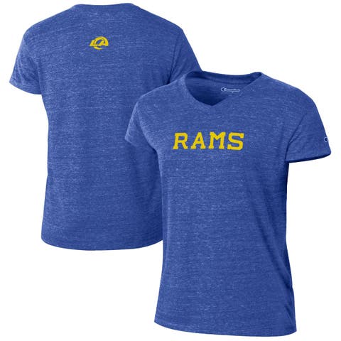 Women's Champion Heather Royal Los Angeles Rams Triumph Tri-Blend V-Neck T-Shirt