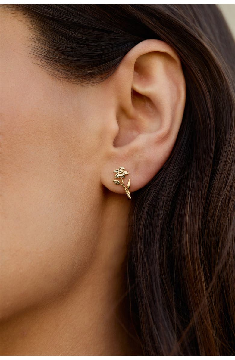 Set & Stones Elsie Birth Flower Studs, Alternate, color, Gold / November