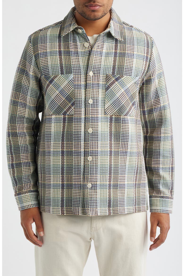 Whiting Basketweave Overshirt, Alternate, color, BLUE / GREEN