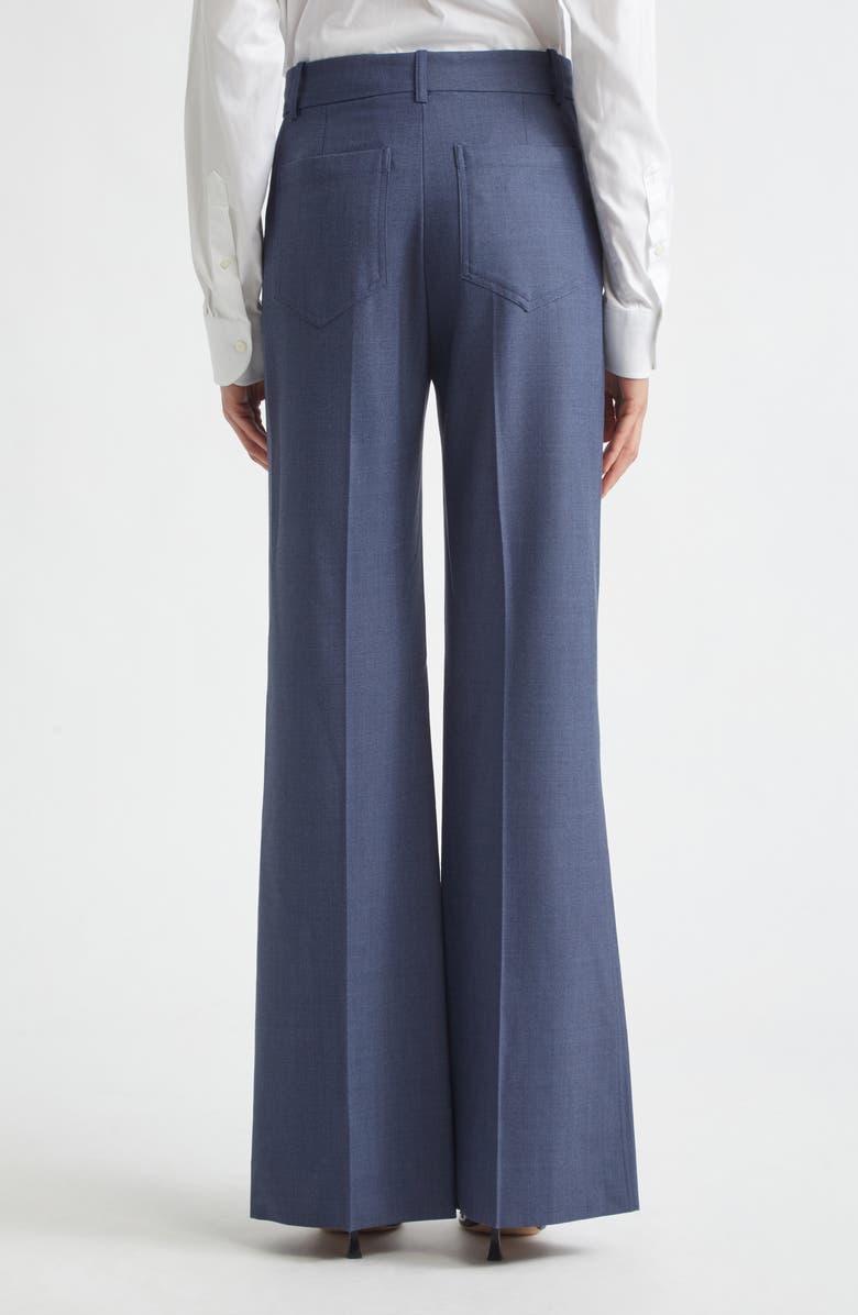 Victoria Beckham Alina High Waist Stretch Flare Pants, Alternate, color, Dusk Blue Melange