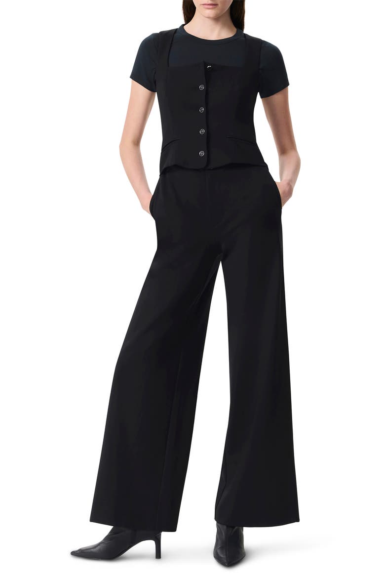 Marianne Sleeveless Wide Leg Ponte Jumpsuit, Main, color, BLACK