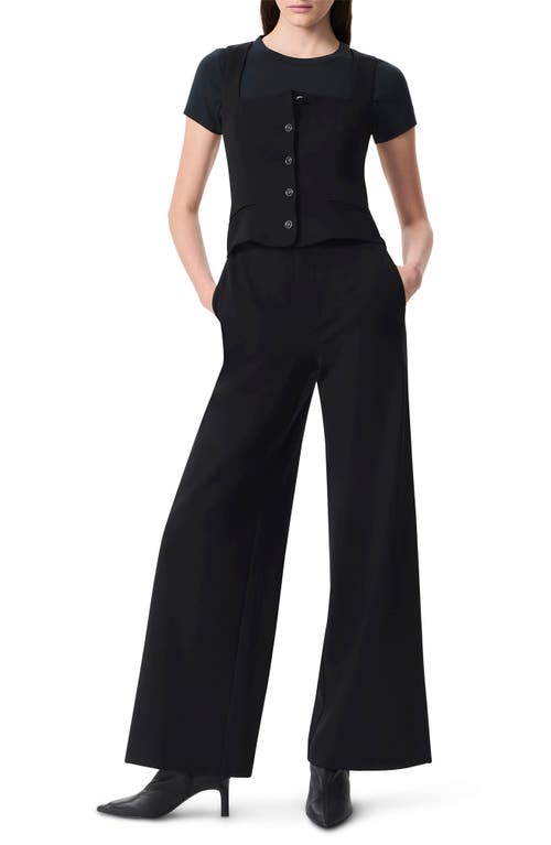 Rag & Bone Marianne Sleeveless Wide Leg Ponte Jumpsuit In Black